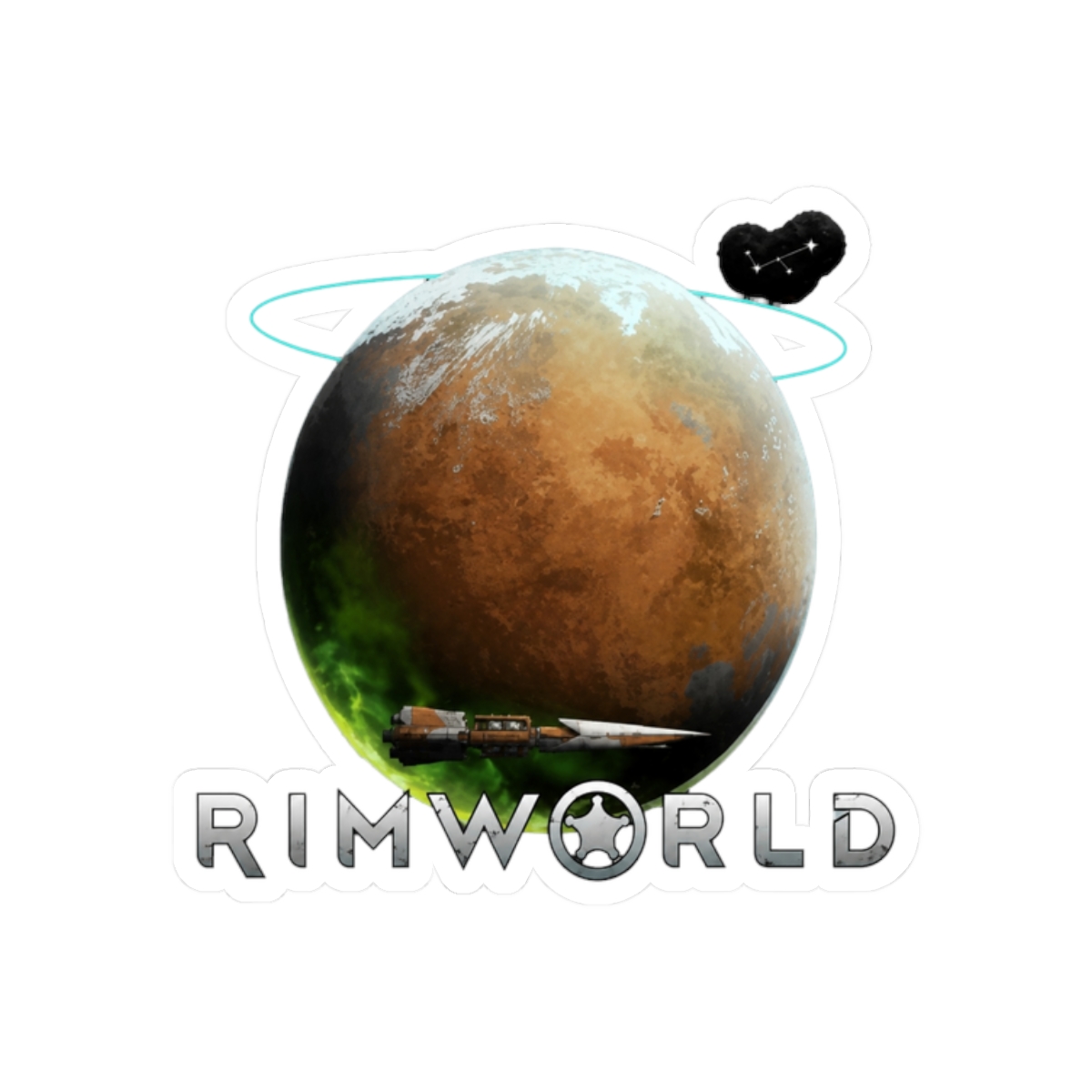 RimWorld Sci-Fi Simulation Game Planet Sticker - alternate angle 3, merchandise